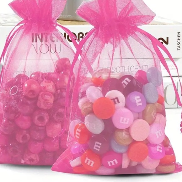 25 Organza Gift Bags Pink - Picture 1 of 6